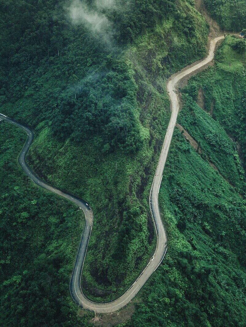 aerial photography of roadway